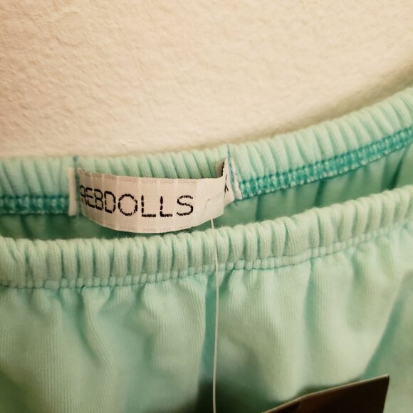 RebDolls Seafoam Green OTS Cotton Blend Ruffled Maxi 5X Runs Small Fits 2x NWT - Picture 8 of 11